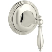 Kohler K-T10303-4M-Sn Finial Traditional Volume Control Valve Trim With Lever Handle, Valve Not Included, Vibrant Polished Nickel