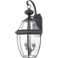 Quoizel Ny8317K Newbury Outdoor Wall Lantern Wall Mount Lighting, 2-Light, 120 Watts, Mystic Black (20