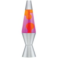 Lava Lite 21250400Us2125 Lava The Original Silver Base Lamp With Yellow Wax In Purple Liquid, 14.5