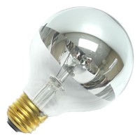 Bulbrite Incandescent G25 Medium Screw Base (E26) Light Bulb, 40 Watt, Half Chrome