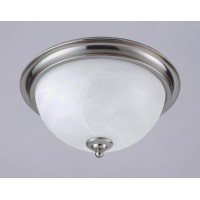 Westinghouse Lighting 64094 Brandt Point Twolight Flush Mount Ceiling Fixture Brushed Nickel Finish With White Alabaster Globe