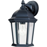 Cast-One Light Outdoor Wall Mount In Early American Style-8 Inches Wide By 12 Inches High-Black Finish