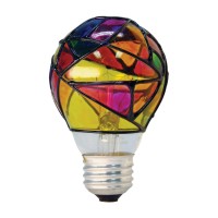 Ge Lighting A19 Stained Glass, Incandescent, Decorative Colored, Party Light Bulb, 25-Watt, 380 Lumen, E26 Medium Base, 1-Pack