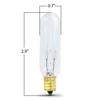 Feit Electric Bp15T6130 15Watt T6 Tubular Incandescent Bulb With Candelabra Base Clear 29 L X 07 D