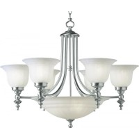 Dolan Designs 665-09 6+3Lt Satin Nickel Richland 9 Light Bowl Chandelier, Pwt, Nckl, B/S, Slvr