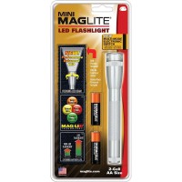 Maglite Mini Led 2-Cell Aa Flashlight With Holster, Silver