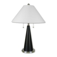 Ore International 6238 28-Inch Metal Table Lamp, Black/Silvertone