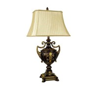 Ore International 8202 30-Inch Urn-Shape Table Lamp, Antique Gold