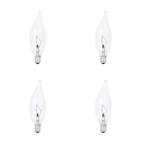 Sylvania Double Life Incandescent Light Bulb, B10, 25W, 150 Lumens, 2850K, Candelabra Base, Clear, Soft White - 4 Pack (13306)