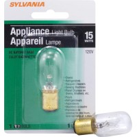 Sylvania Incandescent Appliance Light Bulb, 15W, T7, 110 Lumens, 120 Volts, Double Contact, Bayonet Base, Clear Finish (18200), Warm White, 1 Count (Pack Of 1)