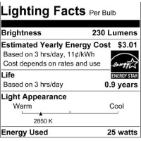 Sylvania 18492 25-Watt Frosted Tubular Incandescent T10 Bulb