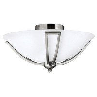 Hinkley Bolla Collection Transitional Two Light Flush Mount, Brushed Nickel