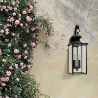 The Generation Lighting Jamestowne two light outdoor wall fixture in black enhances the beauty of your property makes your home safer and more secure and increases the number of pleasurable hours you spend outdoors The Jamestowne outdoor lighting collecti