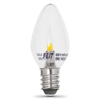 Feit Electric Bpc7/Led 0.6 Watt Non Dimmable C7 Candelabra Base, Clear, Led Night Light Bulb, 2-Bulb, 4000K Cool White