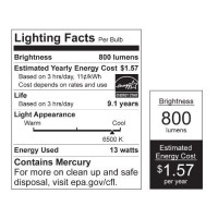 Feit Electric Esl13T/D 13-Watt Compact Fluorescent Mini Twist Bulb (60-Watt Incandescent Equivalent), Daylight, 4.3