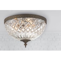 Crystorama 3 Light Bronze Crystal Ceiling Mount - Ceiling Light For Living Room, Hallway, Foyer, Dining Fixture - Great Overhead Style Modern Chandelier Or Kitchen Farmhouse Fixtures - Indoor Mount