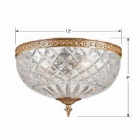 Crystorama 3 Light Bronze Crystal Ceiling Mount - Ceiling Light For Living Room, Hallway, Foyer, Dining Fixture - Great Overhead Style Modern Chandelier Or Kitchen Farmhouse Fixtures - Indoor Mount