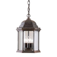 Forte 1711-03-28 3 Light Cast Aluminum Outdoor Hanging, Painted Rust