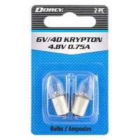 Dorcy 6-Volt/4D-4.8-Volt, 0.75A Bayonet Base Krypton Replacement Bulb, 2-Pack (41-1663)