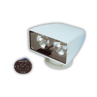 Stylish dual bulb searchlight for medium to larger yachts remotely controlled from helm station