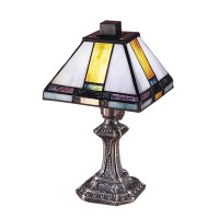 Dale Tiffany 8706 Tiffany/Mica One Light Accent Table Lamp From Miniature Collection In Bronze/Dark Finish, 6.00 Inches, Antique Brass