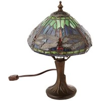 Dale Tiffany 7601/521 Tiffany/Mica One Light Accent Table Lamp From Miniature Collection Finish, 8.00 Inches, Antique Brass