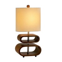 Adesso 3202-15 Rhythm Table Lamp, 19.5 In., 60 W Incandescent/13W Cfl, Walnut Pvc Veneer On Mdf, 1 Table Lamp