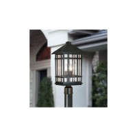 Kathy Ireland Sierra Craftsman Art Deco Outdoor Post Light Rubbed Bronze 18