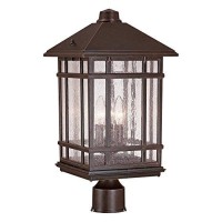 Kathy Ireland Sierra Craftsman Art Deco Outdoor Post Light Rubbed Bronze 18