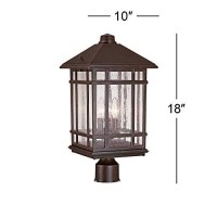 Kathy Ireland Sierra Craftsman Art Deco Outdoor Post Light Rubbed Bronze 18