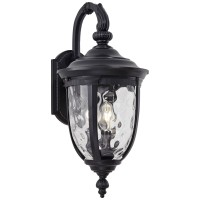 John Timberland Bellagio European Outdoor Wall Light Fixture Textured Black Metal 20 12 Hammered Glass Decor For Exterior Hou