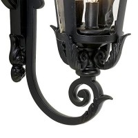 Casa Marseille European Outdoor Wall Light Fixture Mediterranean Black Scroll Arm 21 1/2