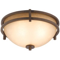 Franklin Iron Works Oak Valley Collection Mission Ceiling Light Flush Mount Fixture Rustic Bronze 15