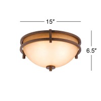 Franklin Iron Works Oak Valley Collection Mission Ceiling Light Flush Mount Fixture Rustic Bronze 15