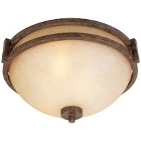 Franklin Iron Works Oak Valley Collection Mission Ceiling Light Flush Mount Fixture Rustic Bronze 15