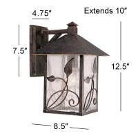 Franklin Iron Works French Garden Rustic Country Cottage Outdoor Wall Light Bronze Brown Hardwired 8 1/2