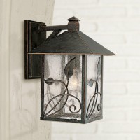 Franklin Iron Works French Garden Rustic Country Cottage Outdoor Wall Light Bronze Brown Hardwired 8 1/2