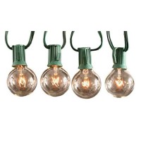 Sival Clear Globe String Lights Set Of 25 G40 Bulbs, Perfect For Patio, Gardens, Gazebos, Weddings, Indoor/Outdoor, Christmas Lights