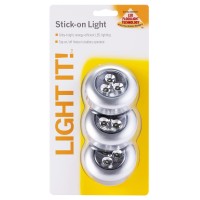 Light It By Fulcrum 30010301 Stickon Light Silver 3 Pack