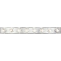 Product DescriptionEightlight broadway lighting strips Sockets are on 6 inch centers UL listed for ceiling mounting with 25w max lamps This traditional bath strip light complements most traditional bathrooms or powder rooms Brilliant metallic finish coord