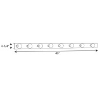 Product DescriptionEightlight broadway lighting strips Sockets are on 6 inch centers UL listed for ceiling mounting with 25w max lamps This traditional bath strip light complements most traditional bathrooms or powder rooms Brilliant metallic finish coord