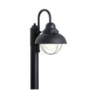 Sea Gull Lighting One-Light Outdoor Post Lantern Outside Fixture, Full Size, Black