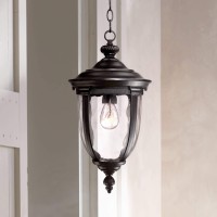 John Timberland Bellagio European Outdoor Ceiling Light Hanging Texturized Black 18