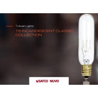 Satco S3912 145V Candelabra Base 15Watt T6 Switchboard Bulb Clear