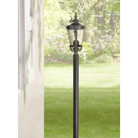 John Timberland Modern Outdoor Direct Burial Post Light Pole Black Cast Aluminum 84