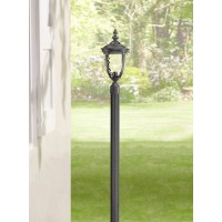 John Timberland Modern Outdoor Direct Burial Post Light Pole Black Cast Aluminum 84