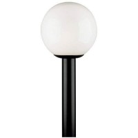 Westinghouse Lighting 6686100 One-Light Post-Top Exterior Lantern, Black Finish Polycarbonate With White Acrylic Globe