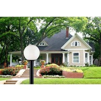 Westinghouse Lighting 6686100 One-Light Post-Top Exterior Lantern, Black Finish Polycarbonate With White Acrylic Globe