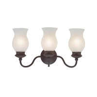 Westinghouse Lighting 6923800 3Light Interior Wall Fixture Antique Brick Finish With Frosted Crackle Glass