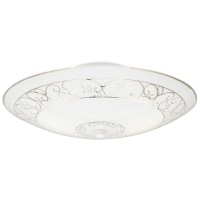 Westinghouse 6620600 Twolight Semiflushmount Interior Ceiling Fixture White Finish With White Scroll Design Glass Round